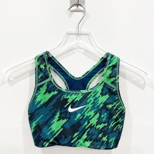 Nike Green Printed Racerback Sports Bra X-Small